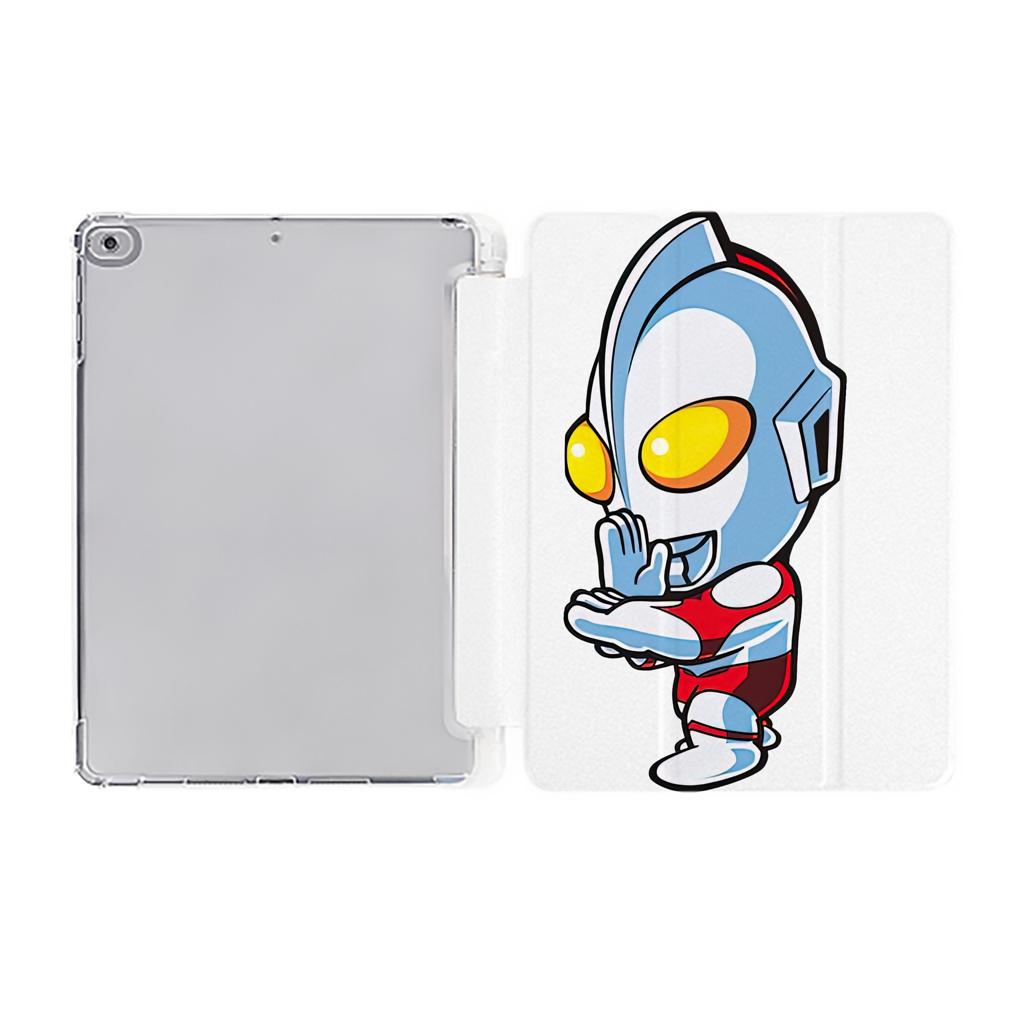 （画像用） ウルトラマン Ultraman IPad ケース ペン収納付き 三つ折りスタンド PUレザー×シリコン 対応機種9.5/10.5/10.9インチ